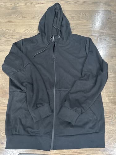 True Rock Men's Basic Full Zip Hoodie Black Size Large - Image 1