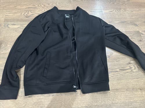 Men's Rebel Minds Front Full Zip Track Jacket/sweater Black Large - Image 1