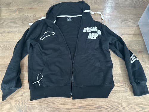 mens essentials hoodie xl Black Full Zip - Image 1