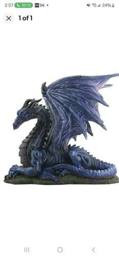 Midnight Black Dragon Laying Down Statue Figurine Medieval Fantasy Decoration - Image 1
