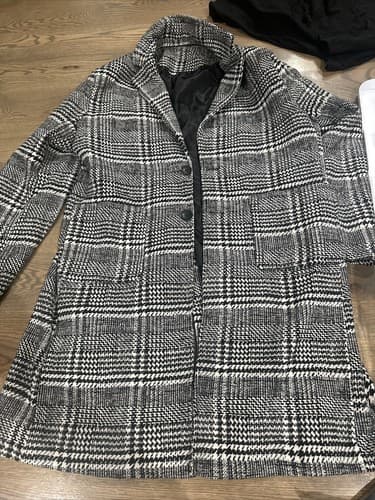 UANEO Womens Casual Plaid Wool Blend Button Down Long Sleeve Jacket XL - Image 1
