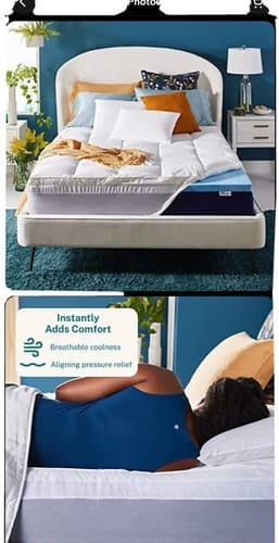 Sleep Innovations Dual Layer 4 Inch Memory Foam Mattress Topper Twin Size - Image 1