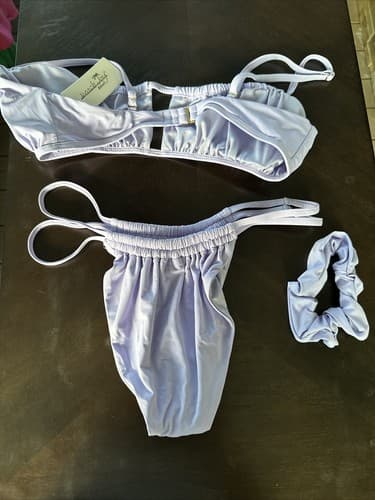 New! BEACH JOY Women's 2 Piece Set Swimwear Bikini Purple Lavender Size M - Thumbnail 2