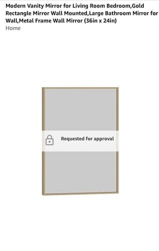 Large Bathroom Mirror for Wall,Metal Frame Wall Mirror (36in x 24in) Gold - Image 1