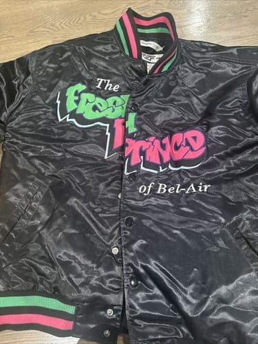 Headgear Classics Black Flame Fresh Prince Satin Jacket Black XL - Thumbnail 3