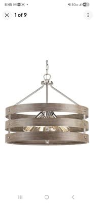 Progress Lighting Pendant Light 4-Light Brushed Nickel Drum 22 in. Gulliver - Image 1