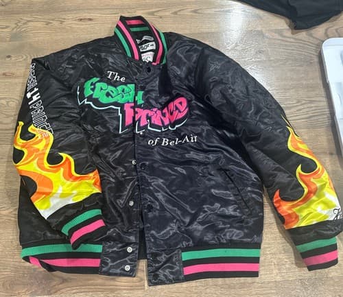 Headgear Classics Black Flame Fresh Prince Satin Jacket Black XL - Image 1