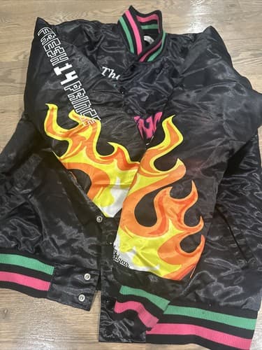 Headgear Classics Black Flame Fresh Prince Satin Jacket Black XL - Thumbnail 4