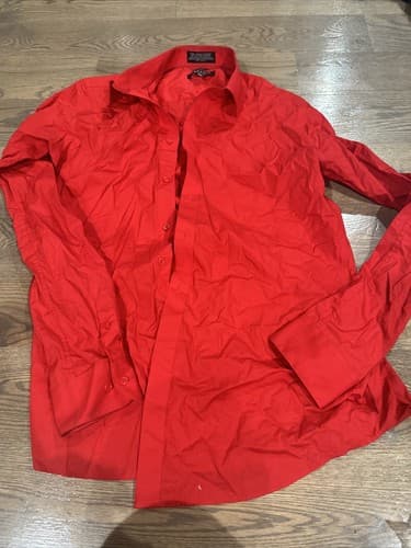 Marquis signatures red button up slim fit dress shirt 16/16.5 36-37 - Image 1