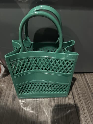 Extra Small Shopping Basket Portable Jelly Bag Green Hollow - Image 1