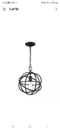 Home Decorators Collection Sarolta Sands 1-Light Black Orb Cage Pendant Light - Image 1