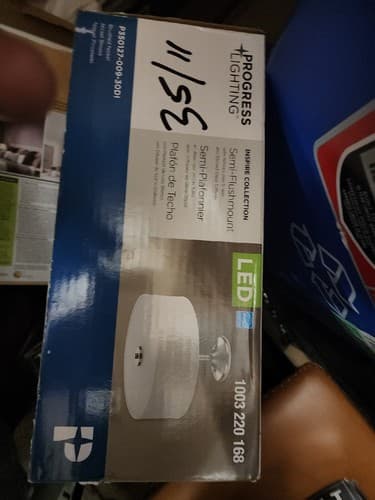 Progress Lighting Inspire 13" Brushed Nickel LED Semi-Flush Ceiling Mount Light - Image 1
