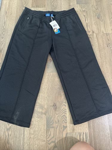 Adidas Equipment Sailor Pants Womens Size Large Cropped 7/8 Wide Leg Black Mesh - Image 1