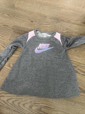 NIKE Baby Girls Graphic Sweatshirt 24 Months Grey - Image 1