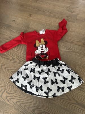 Disney Minnie Mouse Toddler Sweater Top And Skirt 2 Piece Size 3T - Image 1