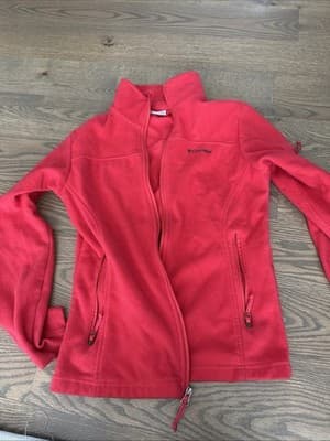 Columbia Full Zip Small Fleece Jacket Women's with Pockets Coral - Image 1