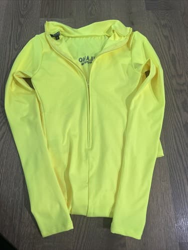 Milano Moda Collection Size Small Women's Long Dress Neon Yellow Long Sleeve - Image 1