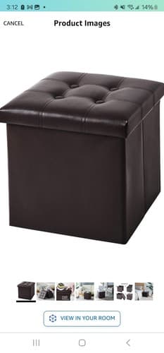 YOUDENOVA 15 inches Folding Storage Ottoman, Cube Storage Boxes Footrest Stool, - Image 1