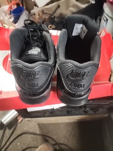 NIKE Air Max 90 Shoes Size 10 Black Glow Mesh Running Premium Trainers - Thumbnail 3