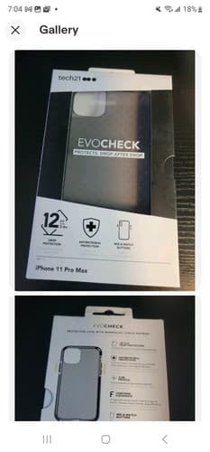 iPhone 11 PRO MAX Tech21 Evo Check Slim Protective Case Black Smokey Clear New - Image 1