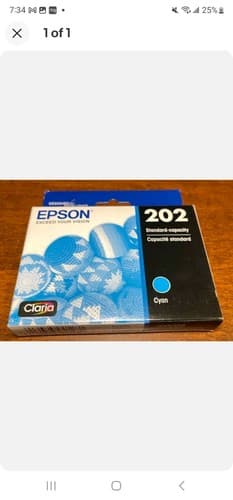 EPSON 202 CYAN INK CARTRIDGE GENUINE SEALED - Image 1