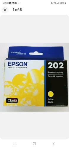 EPSON 202 YELLOW INK CARTRIDGE SEALED GENUINE - Image 1