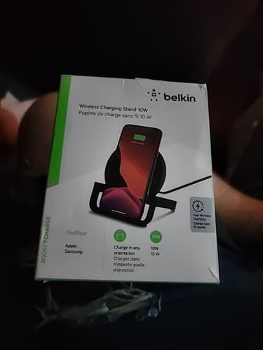 Belkin - 10W Qi-Certified Wireless Charger Stand - Fast Charging for iPhone, ... - Image 1