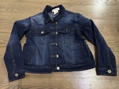 SOHO BLUE Jean Jacket Girls Size 10 Dark Blue - Image 1