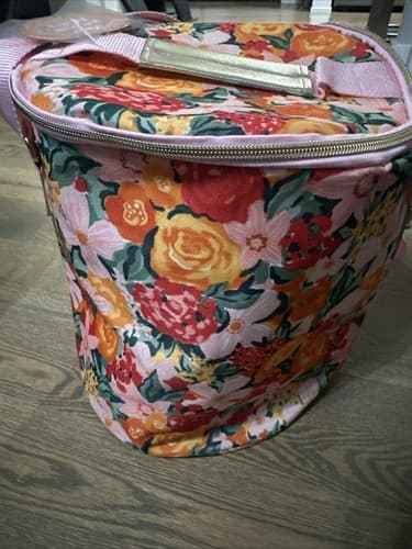 NEW The Perfect Cooler Round Bright Floral Cooler Bag Arcadia Beauty Collapsible - Image 1