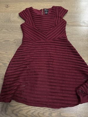 Girls Dress Dark Red Size 10/12 - Image 1