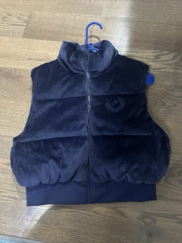 Victorias Secret Medium Puffer Vest Blue Cropped - Image 1