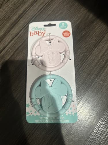 Disney Baby Minnie Mouse 2-Pack Silicone Teether Toy Set - Image 1