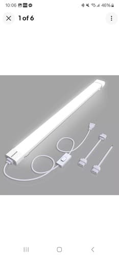 KUKUMAO Utility LED Shop Lights Fixture with Plug 4FT 5000K 36W 4FT, White - Image 1