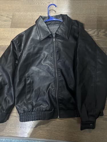 Jacket By Ci Sono Black Faux Leather Full Zip Size Small Women's Men's - Image 1