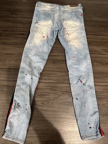 Focus Jeans light Wash Skinny Streetwear Jeans Ripped Distressed Size 29x30 - Thumbnail 3