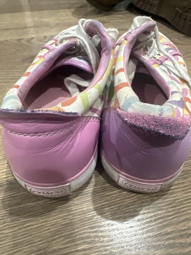 Coach Logo Womens Barrett Sneakers Sz 5.5B Low Top Canvas Shoes - Thumbnail 2