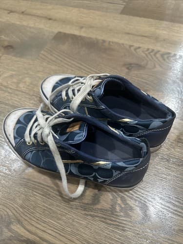 COACH 6b BARRETT Cotton & leather SIGNATURE SNEAKERS blue - Thumbnail 2