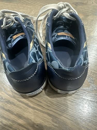 COACH 6b BARRETT Cotton & leather SIGNATURE SNEAKERS blue - Thumbnail 3