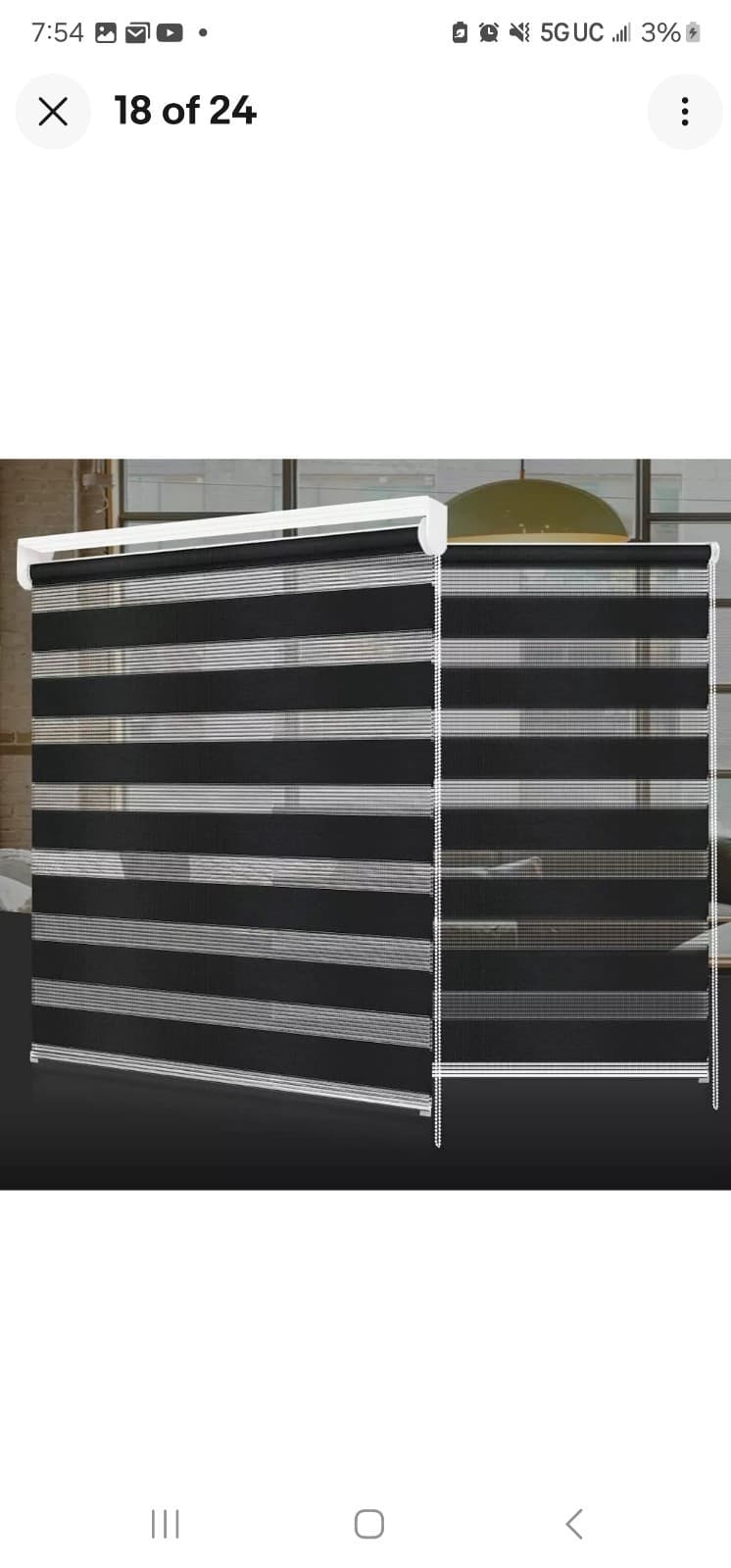 Horizontal Window Shade Blind Zebra Dual Roller Blinds Curtains,Easy to Install - Image 1