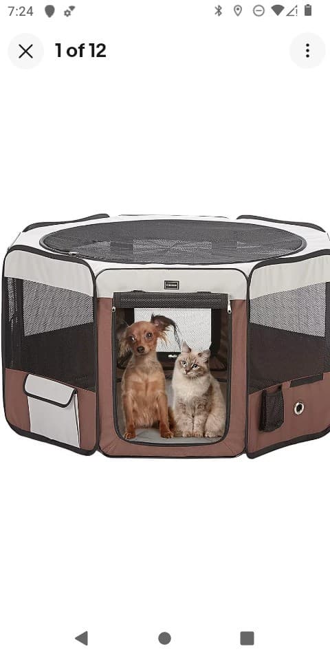 DONORO 26" PORTABLE DOG PLAY PEN FOR SMALL ANIMALS, EUC - Image 1