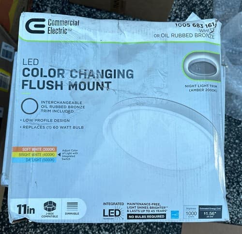 Commercial Electric 11 in. LED Color Changing Flush Mount - Image 1