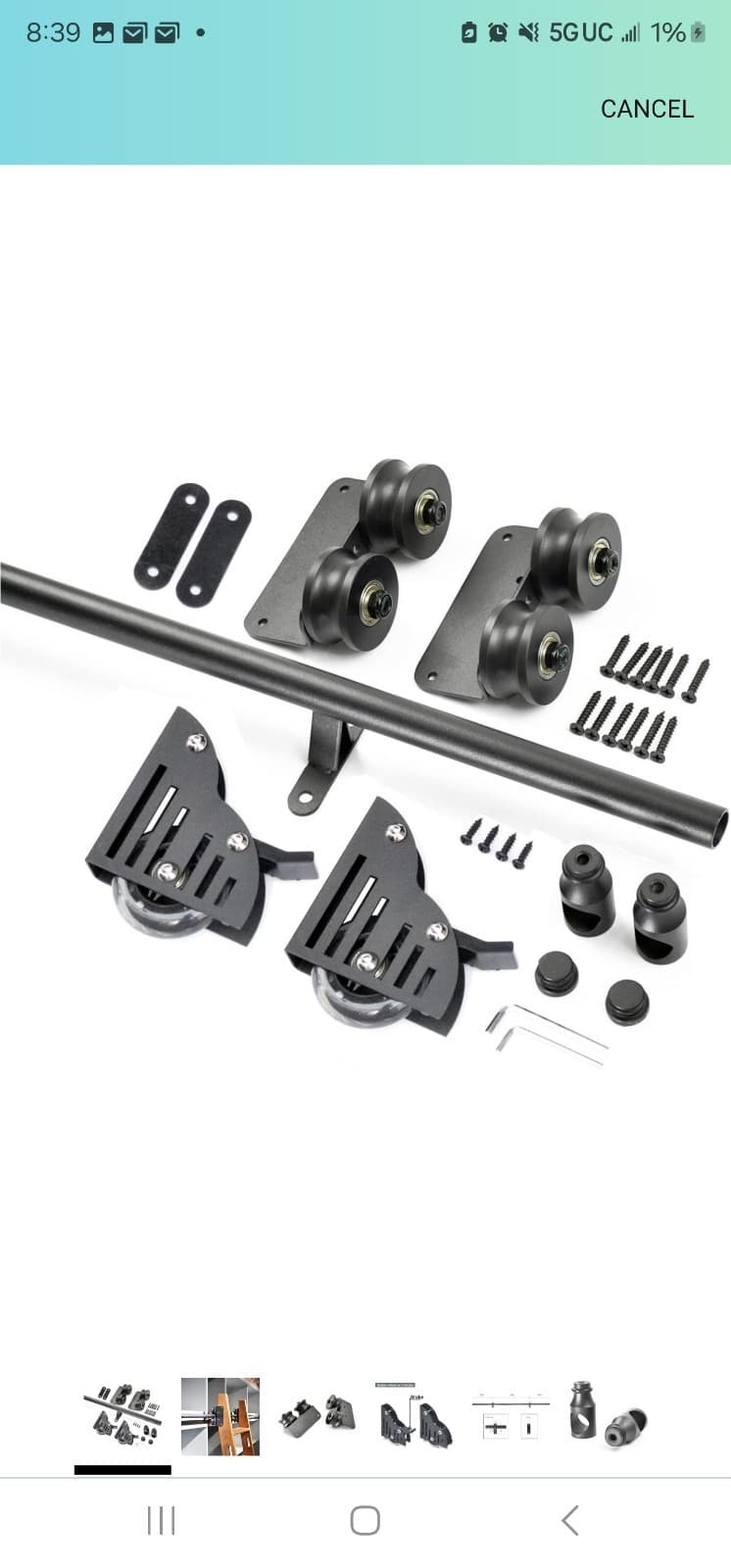 DIYHD Stand Up Black Rolling Library Hardware,Tensible Sliding Roller(No Ladder) - Image 1