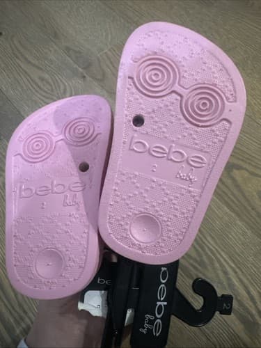 Bebe Baby Toddler Sandals Pink Glitter Logo Size 2 - Thumbnail 2
