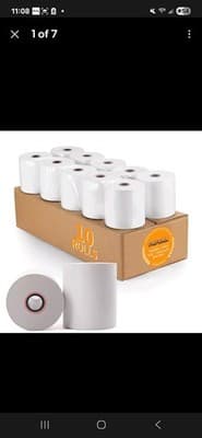 3 1/8'' x 230ft' Thermal Paper Receipt 10 Rolls, Receipt Paper POS Cash Regis... - Image 1
