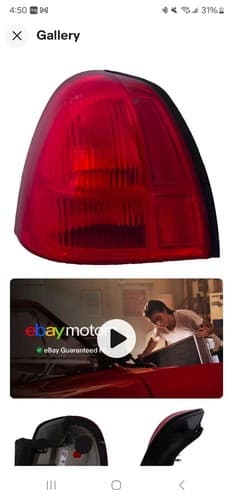 Tail Light Left Driver Fits 2003-2011 Lincoln Town Car - Image 1