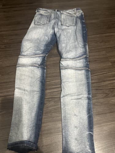 Blue Topic Jeans Ripped Distressed Patches Denim Paint Size 13/14 - Thumbnail 3