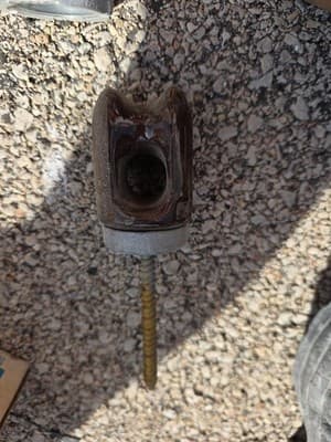 Brown Ceramic Insulator With Screwhead - Image 1