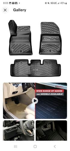 Floor Mats Liner Fits Tesla Model 3 2017-2019 3D Molded Waterproof All Weather - Image 1
