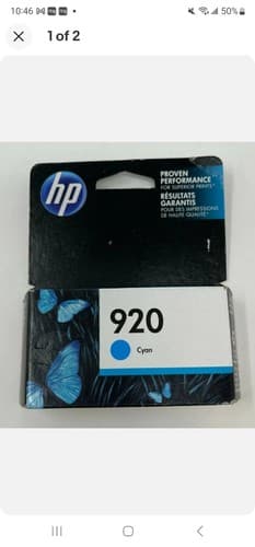 HP #920 Cyan Ink Cartridge CH634AN GENUINE - Image 1