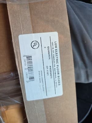 Lew Electric Floor Boxes CF-1101 Brass Carpet Flange Single Gang "Lot Of 2" - Thumbnail 2